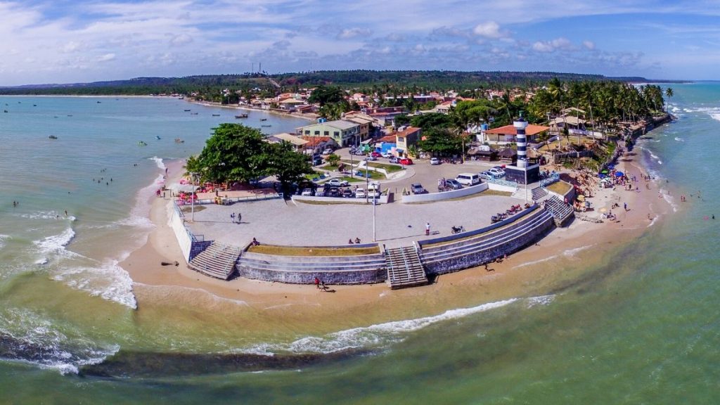 Imagem aérea de Pontal do Coruripe, Alagoas.