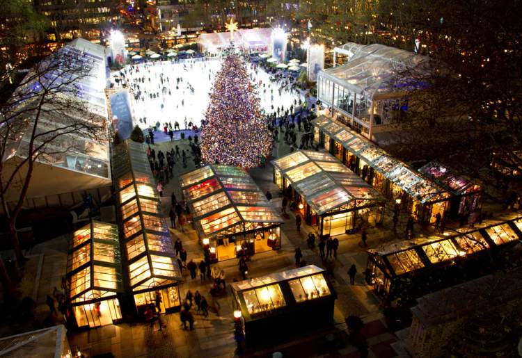feira Columbus Circle Holiday Market é uma das atrações no inverno de Nova York