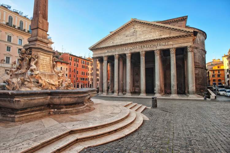 Panteão é uma das atrações gratuitas em Roma