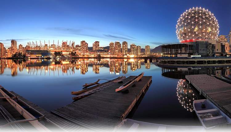 Vancouver é um dos lugares impressionantes no Canadá