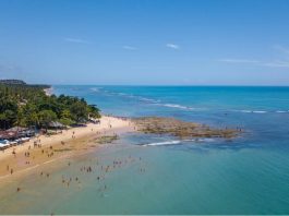 Vista aérea da praia de Trancoso - Bahia