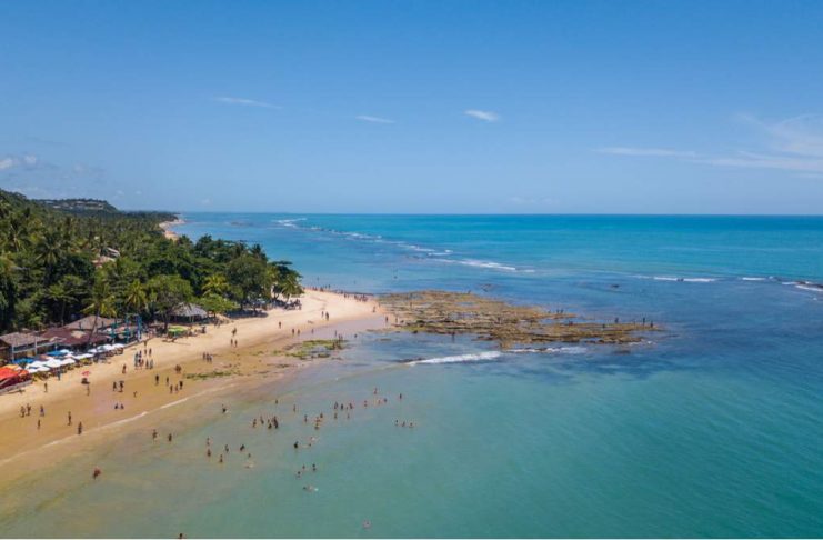 Vista aérea da praia de Trancoso - Bahia