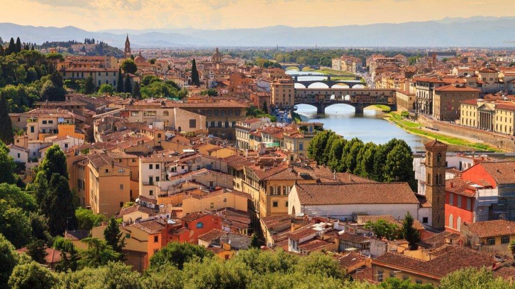 Bela paisagem urbana de Florença na Toscana, Itália.
